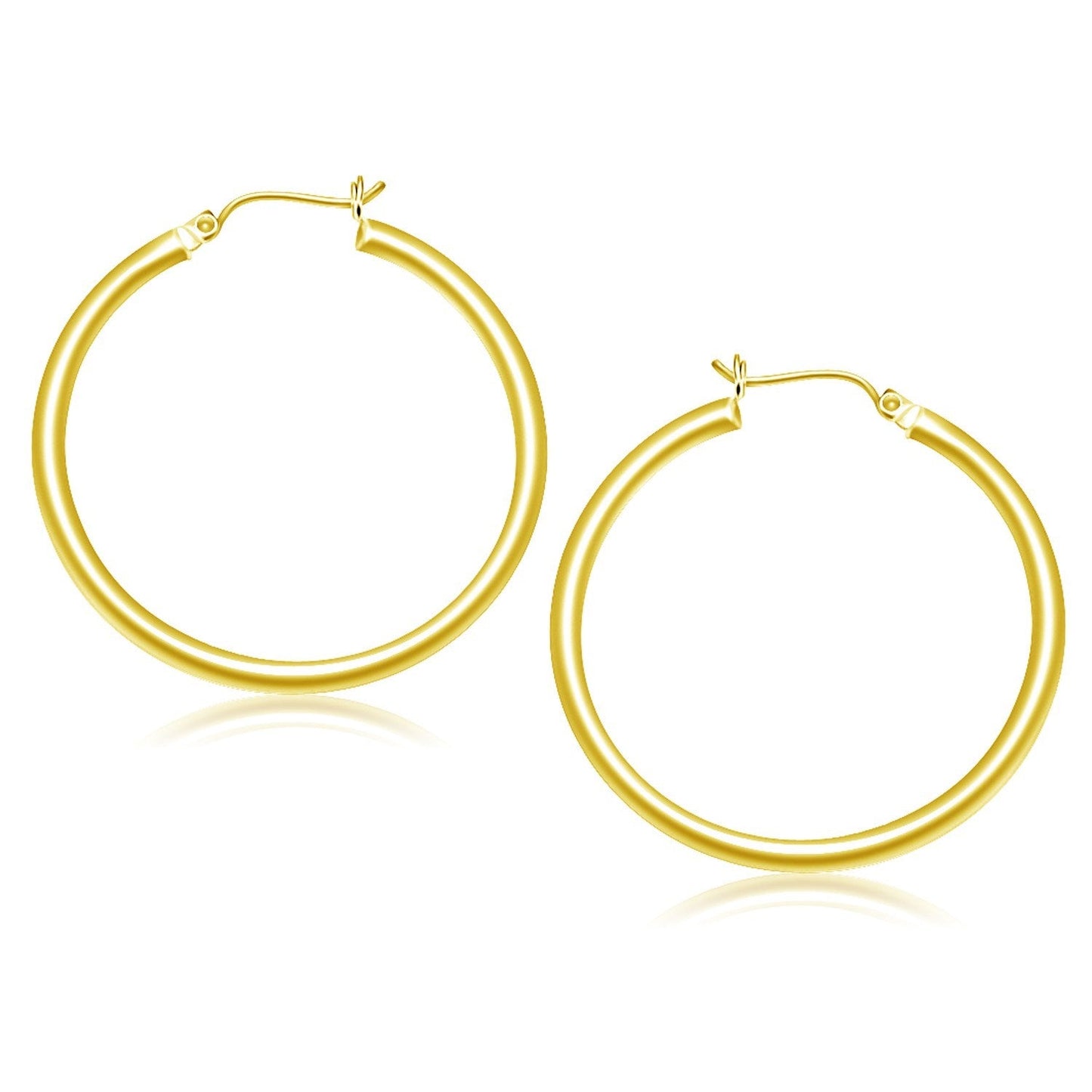 10k Yellow Gold Polished Hoop Earrings (40 mm)-0