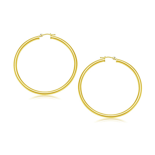 10k Yellow Gold Polished Hoop Earrings (30 mm)-0