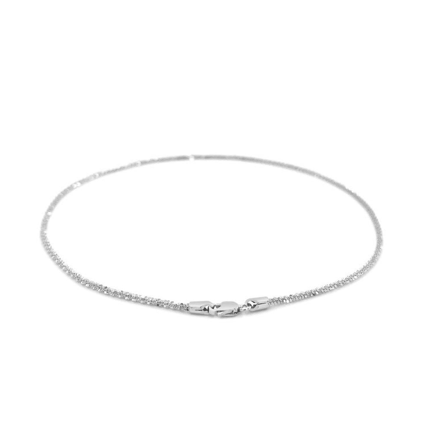 10k White Gold Sparkle Anklet 1.5mm-2