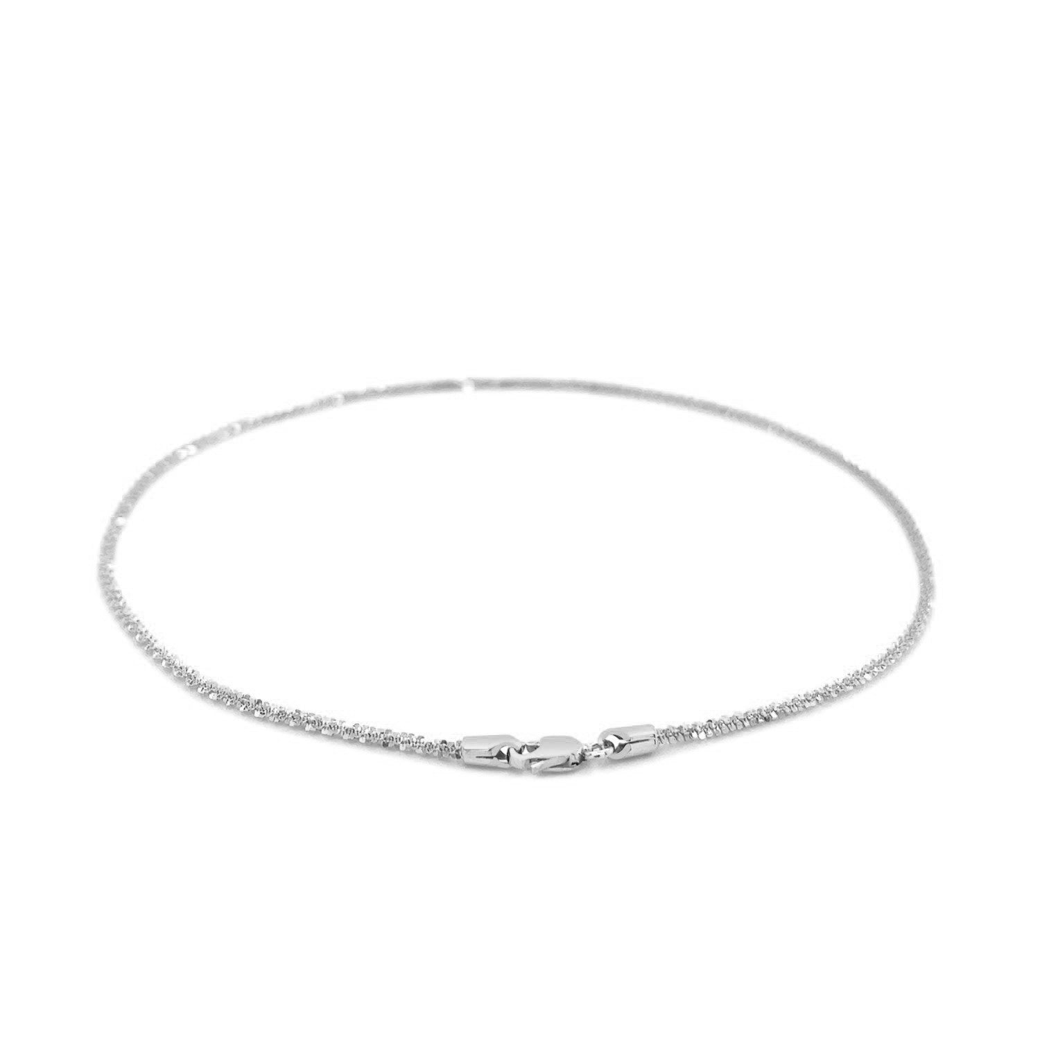 10k White Gold Sparkle Anklet 1.5mm-2