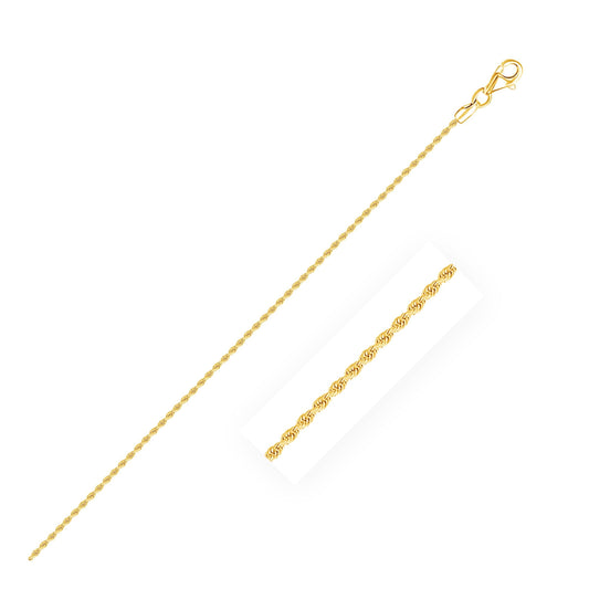 10k Yellow Gold Solid Diamond Cut Rope Bracelet 1.5mm-0