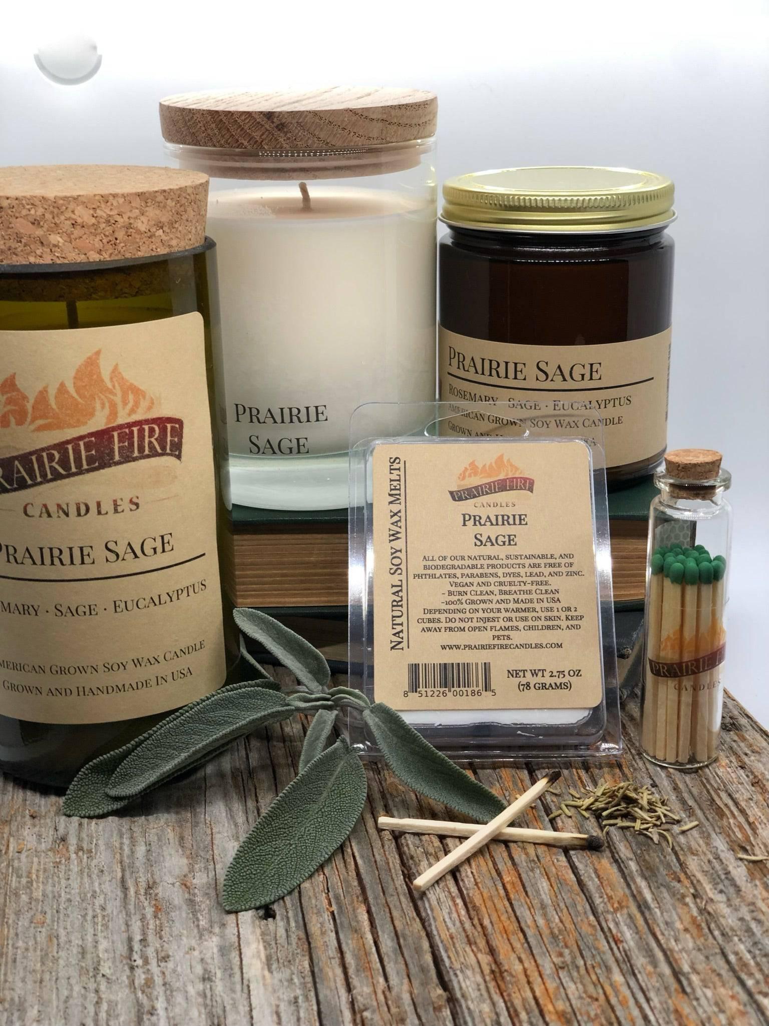 Prairie Sage Soy Wax Candle | Repurposed Wine Bottle Candle Natural Cork | Handmade in USA Candle | Eco-Friendly Candle | Non-Toxic Soy Candle-2