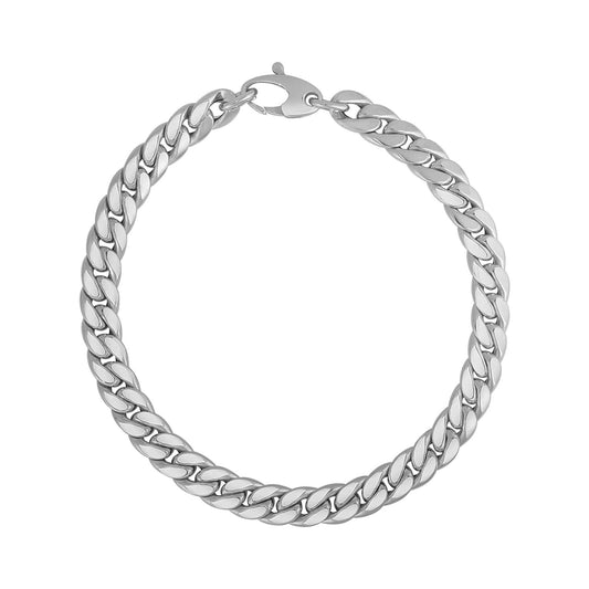 14K White Gold Cuban Link Bracelet-0