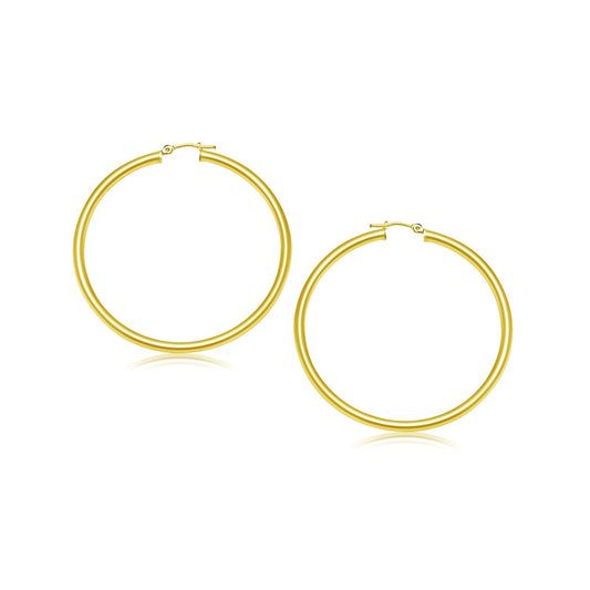 10k Yellow Gold Polished Hoop Earrings (25 mm)-0