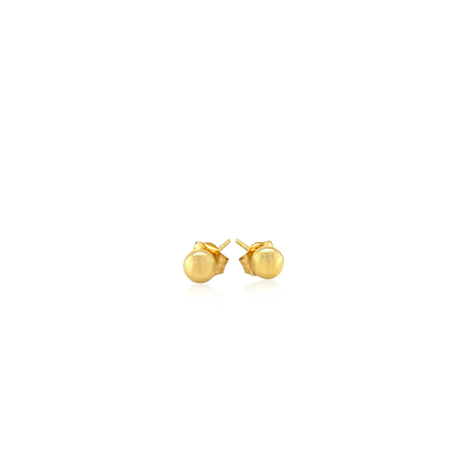 10k Yellow Gold Ball Style Stud Earrings (4.0 mm)-1