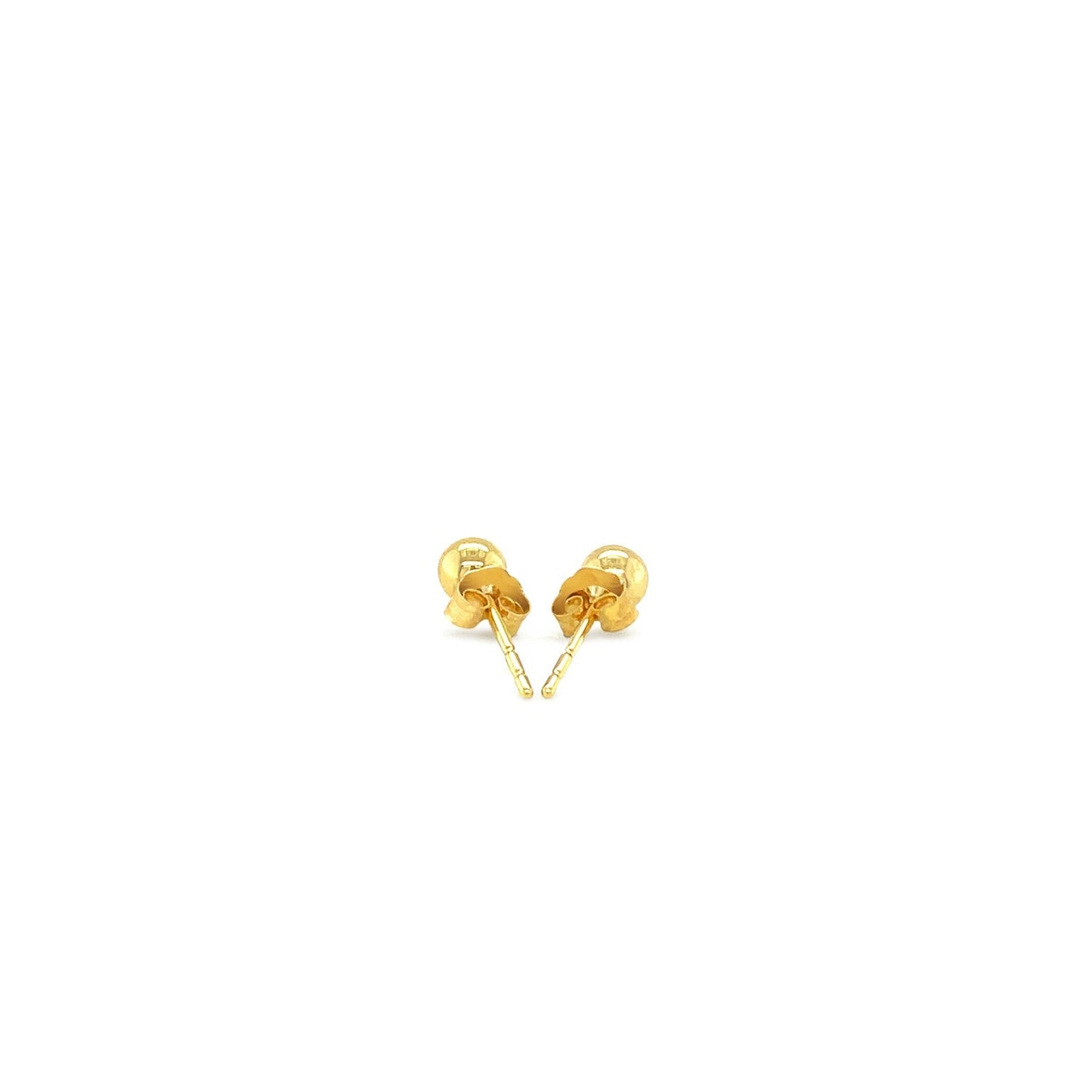 10k Yellow Gold Ball Style Stud Earrings (4.0 mm)-2