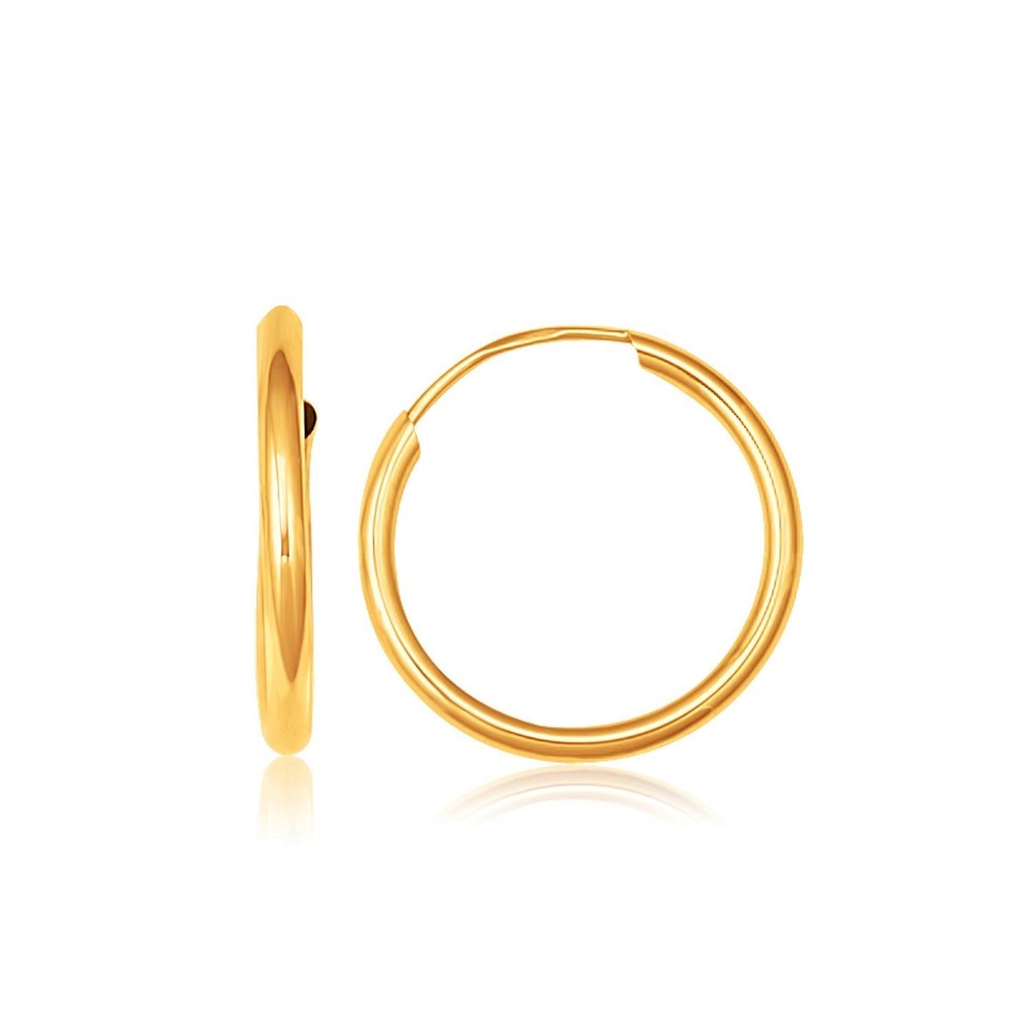 10k Yellow Gold Polished Endless Hoop Earrings (16mm Diameter)-0