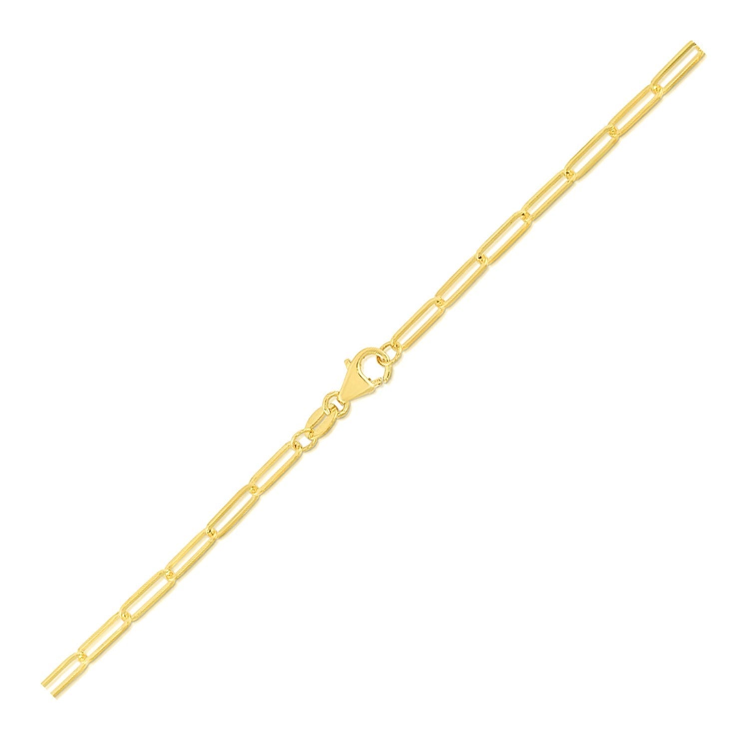 10K Yellow Gold Paperclip Bracelet (2.5mm)-1