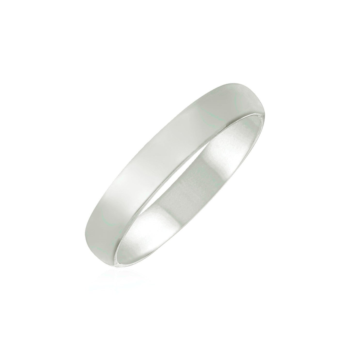 14k White Gold 4mm Comfort Fit Wedding Band-0