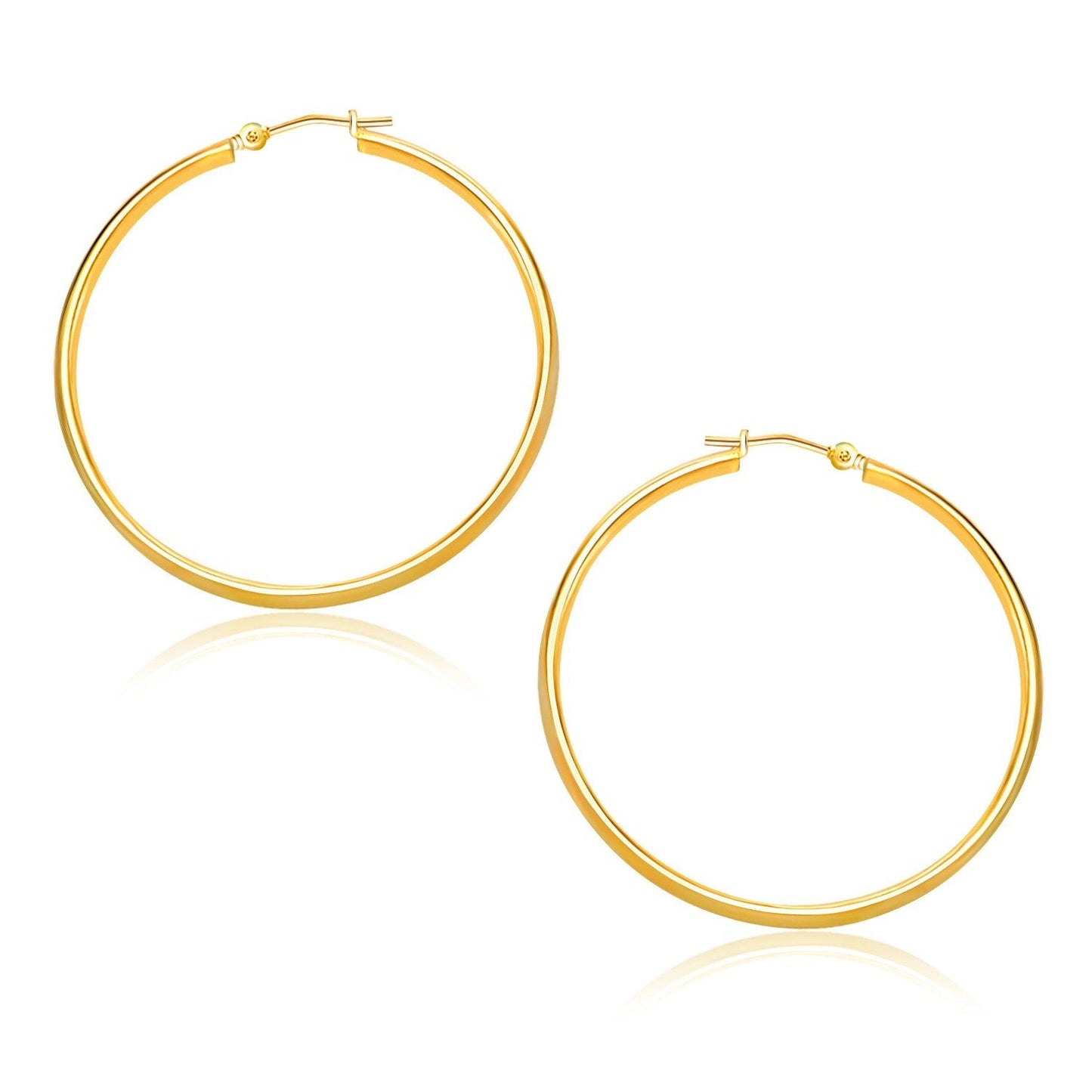 10k Yellow Gold Polished Hoop Earrings (30mm)-0