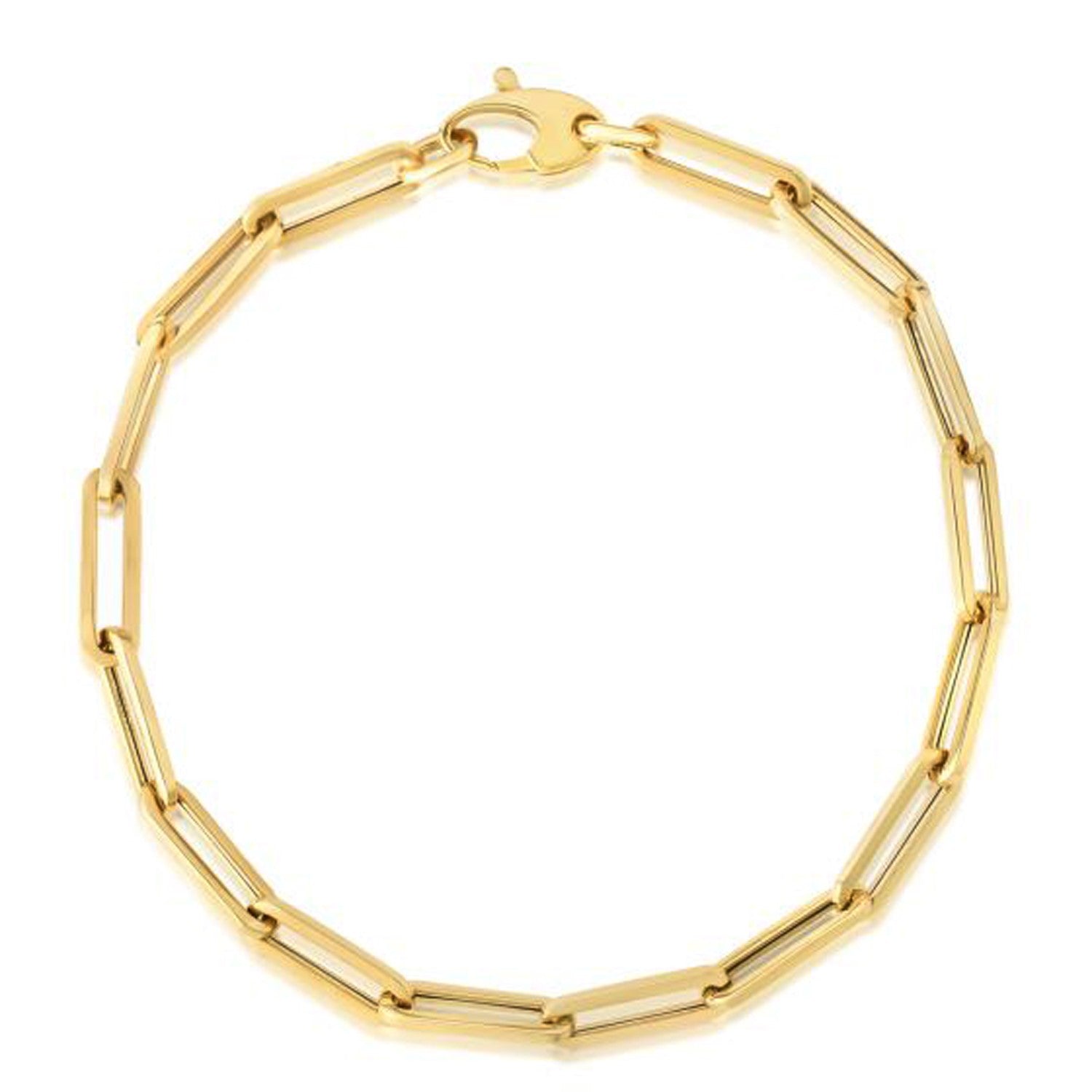 10K Yellow Gold Lite Paperclip Bracelet (4.2mm)-1