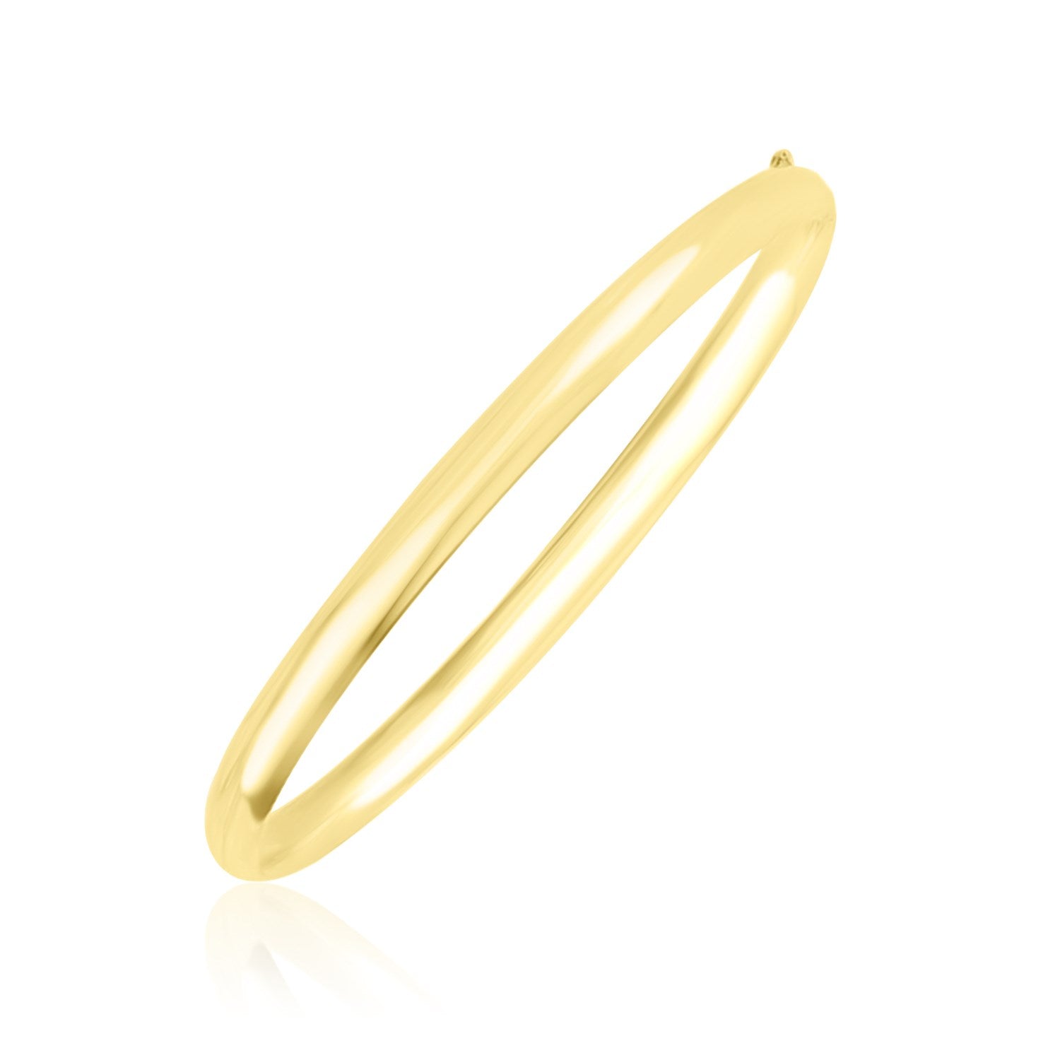 10k Yellow Gold Dome Style Shiny Bangle-0