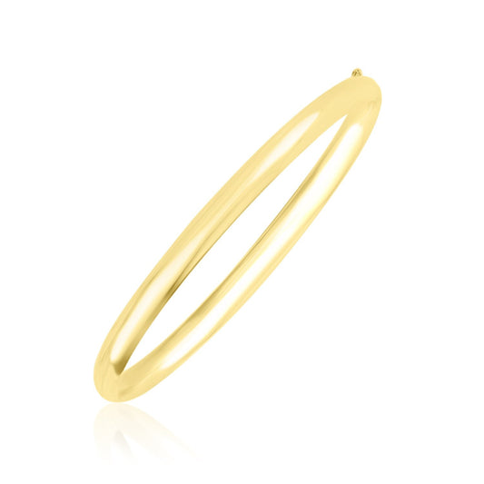 10k Yellow Gold Dome Style Shiny Bangle-0