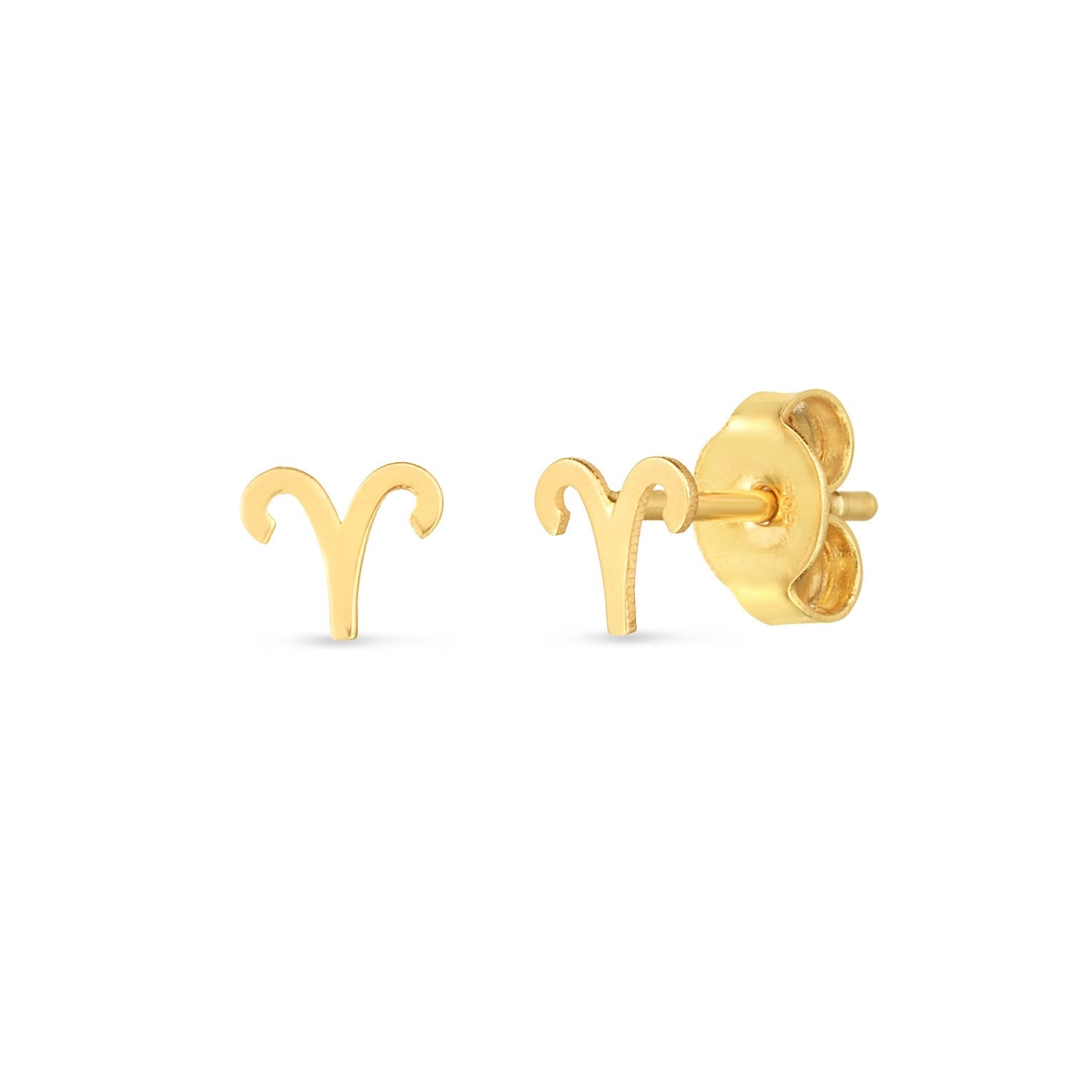 14K Yellow Gold Aries Stud Earrings-0