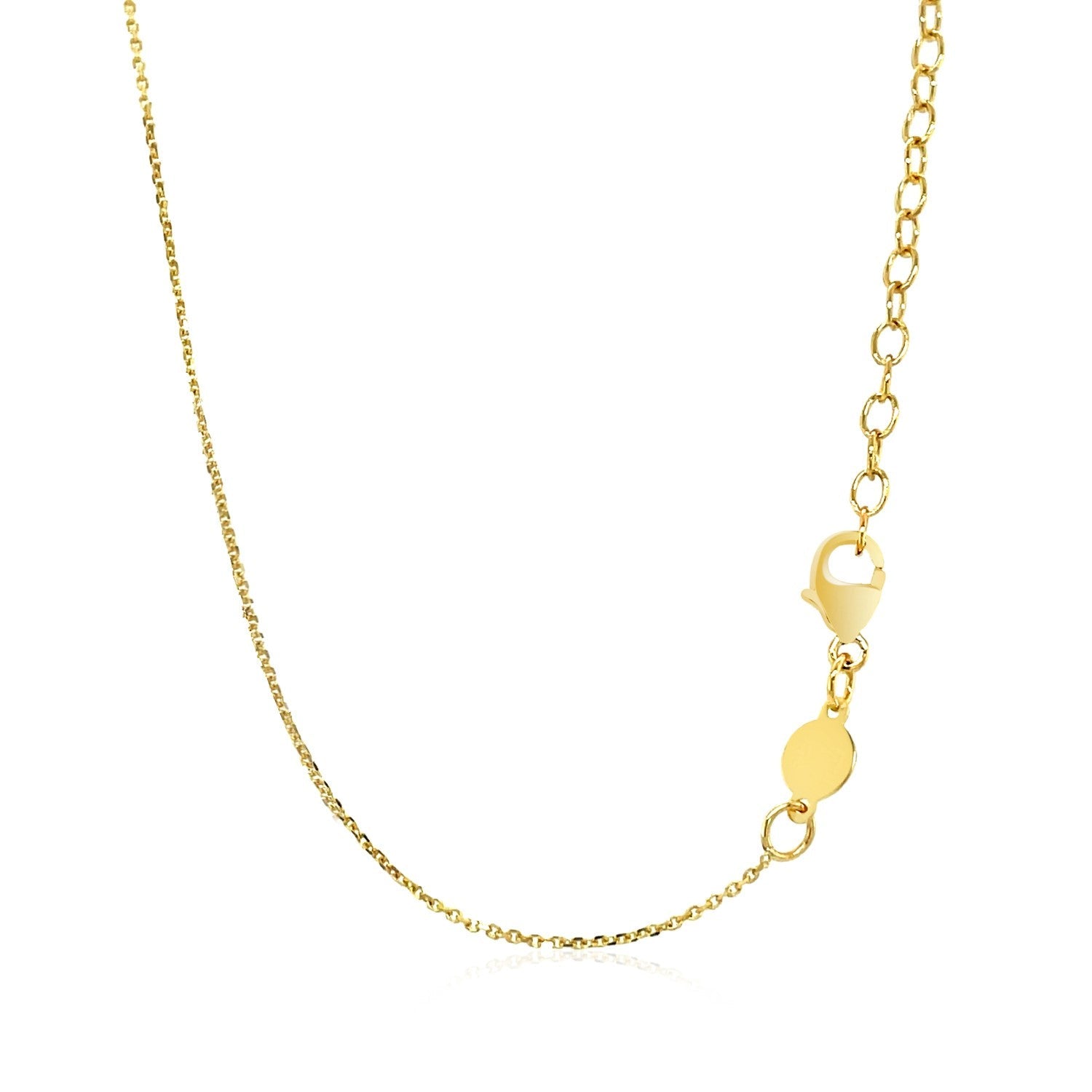 14k Yellow Gold Necklace with Polished Curved Bar Pendant-2