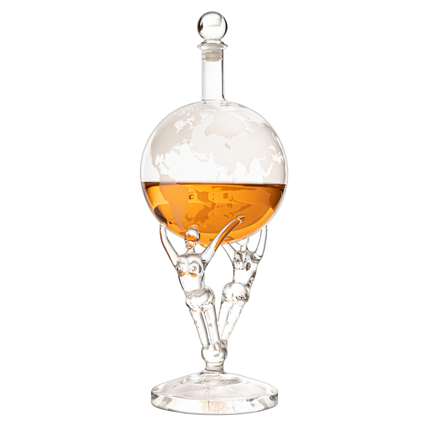 Love Crystal Decanter, For Wine & Whiskey The Wine Savant - 12" Tall - Spirits, Whiskey, Scotch, Bourbon, Cognac and Brandy - 500mL - By The Wine Savant - Lovers Globe Spouse, Partner Gifts-0