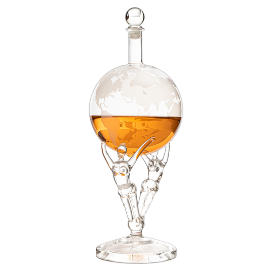 Love Crystal Decanter, For Wine & Whiskey The Wine Savant - 12" Tall - Spirits, Whiskey, Scotch, Bourbon, Cognac and Brandy - 500mL - By The Wine Savant - Lovers Globe Spouse, Partner Gifts-0