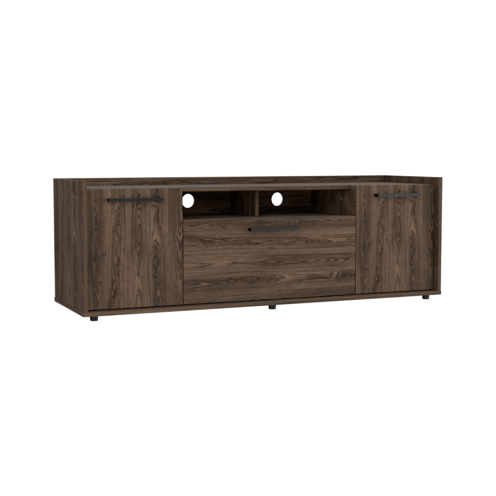 Tv Stand for TV´s up 55" Dext, One Cabinet, Double Door, Dark Walnut Finish-5