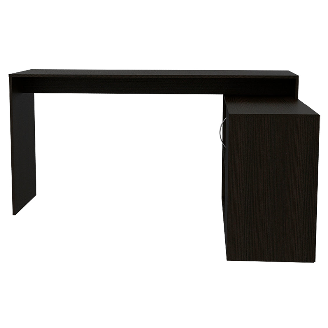 L-Shaped Desk Desti, Single Door Cabinet, Black Wengue Finish-5