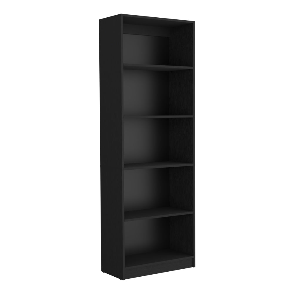 Bookcase 4-Shelves Benzoni, Ample Storage and Modern Design, Black Wengue Finish-3