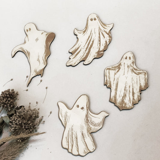 Ghosts Halloween Party Supply - Wooden Ornament - Home Decor-0