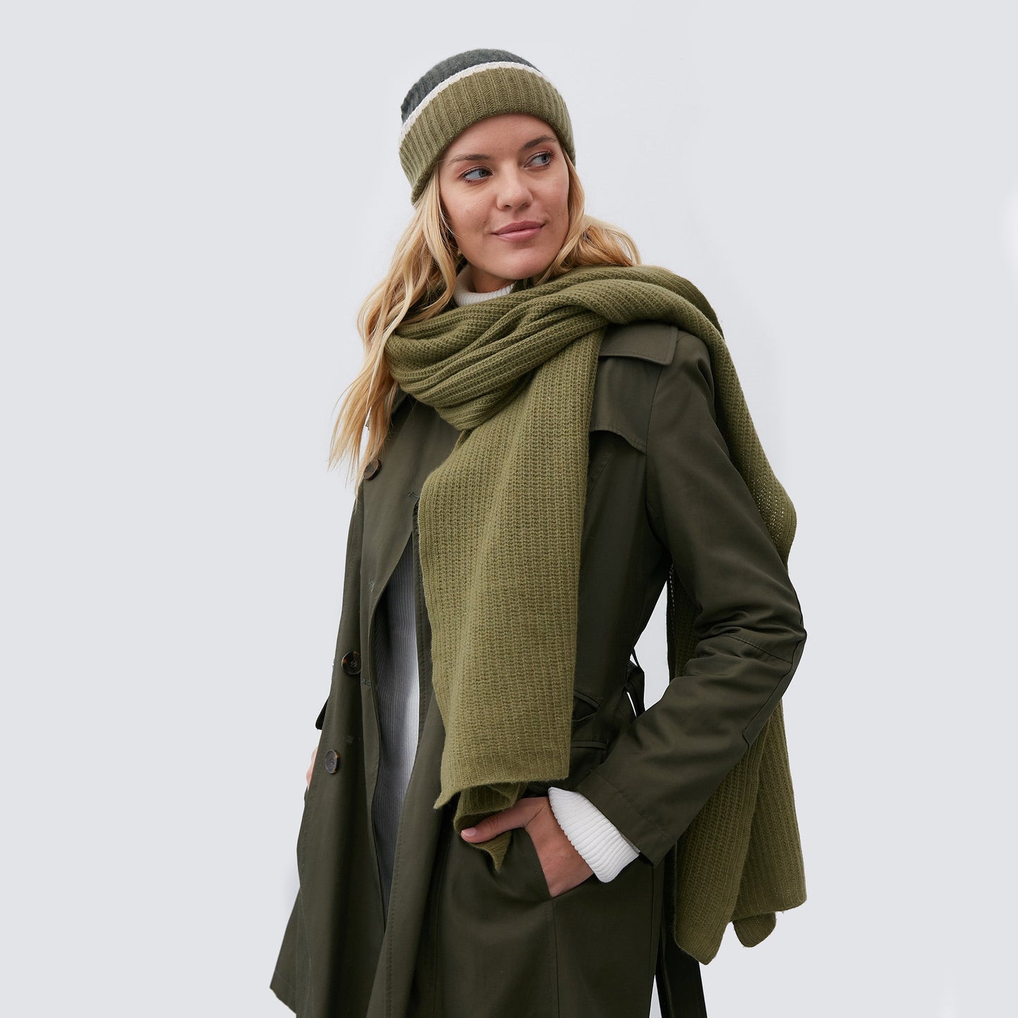 LADIES CASHMERE RIBBED WRAP-10