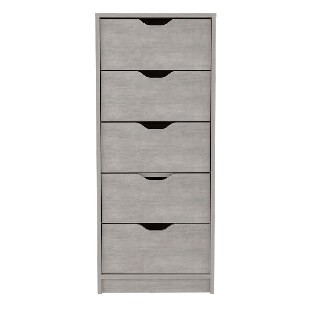 Kamran Dresser,Kamran, Five Drawer Narrows, Concrete Gray Finish-4