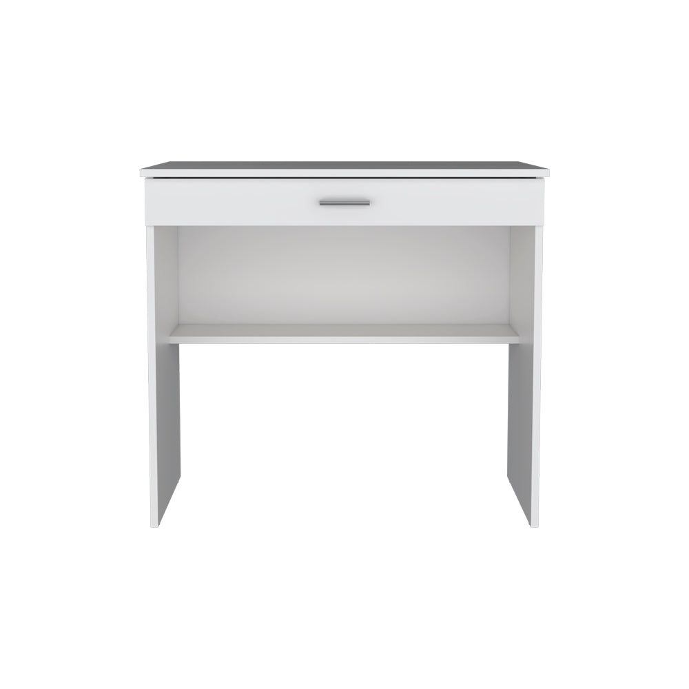 Desk Eden, One Open Shelf, One Drawer, White Finish-4