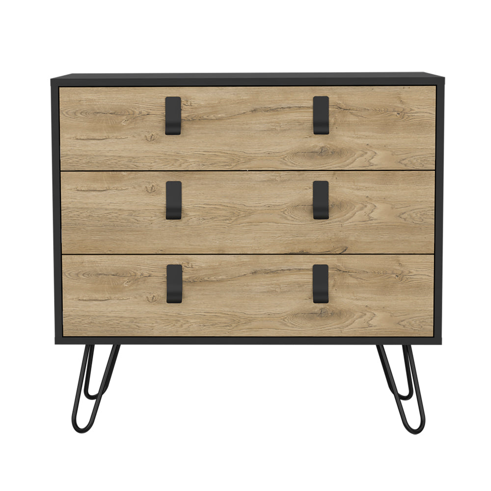 Dresser magness, Three Dawers, Four Legs, Black Wengue / Macadamia Finish-4