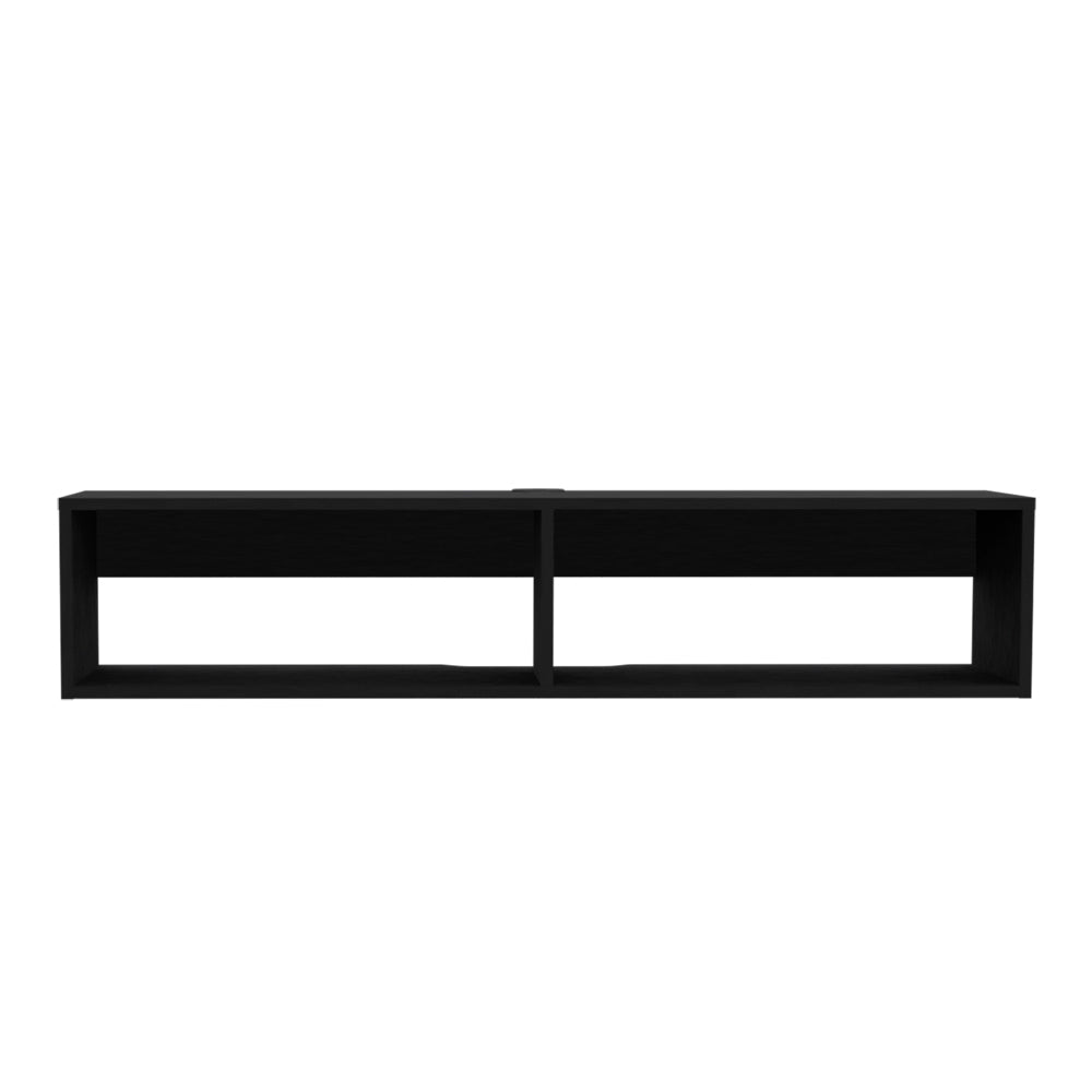 Entertainment Center Shelley, Two Open Shelves, Black Wengue Finish-4