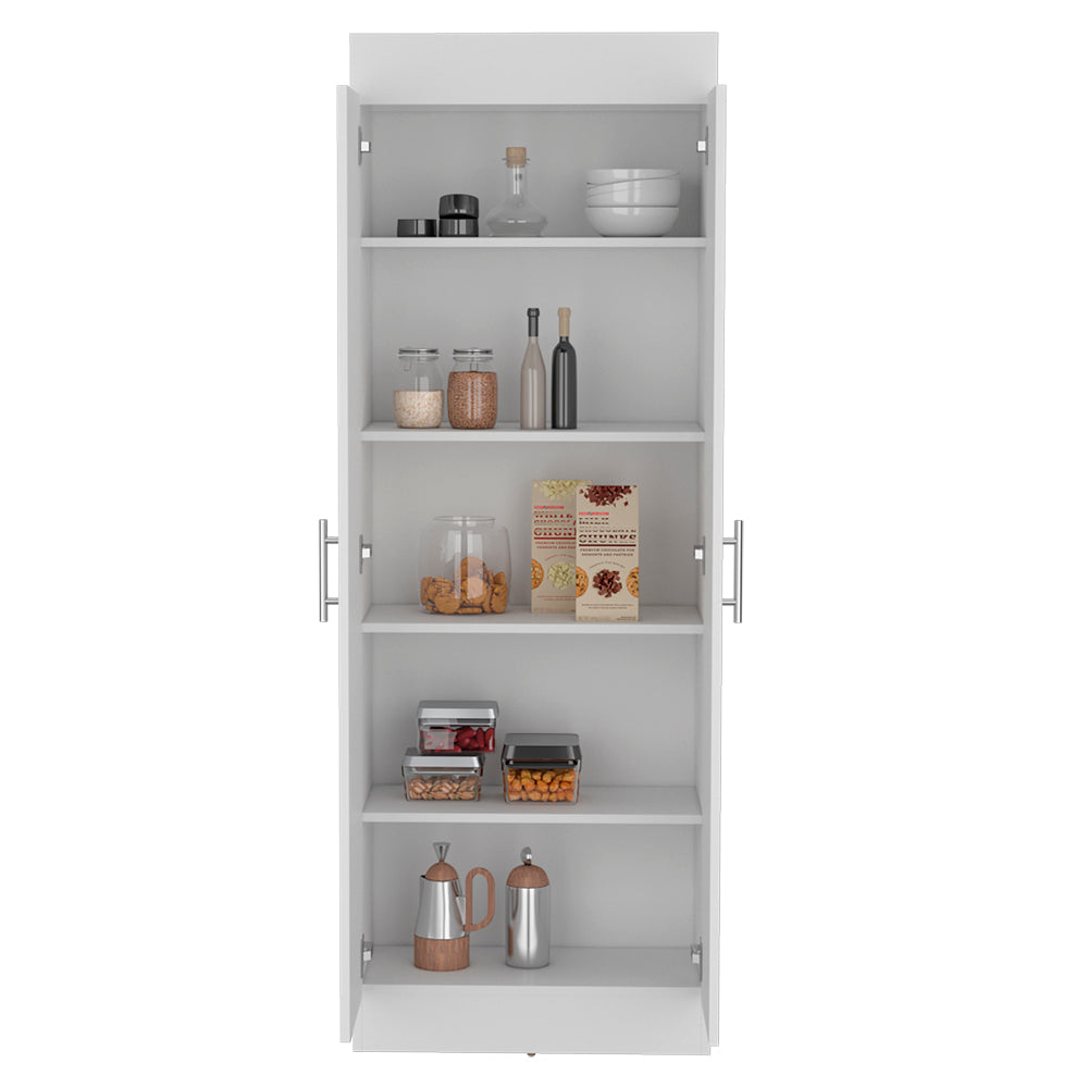 Pantry Cabinet Clinton, Five Interior Shelves, White Finish-3