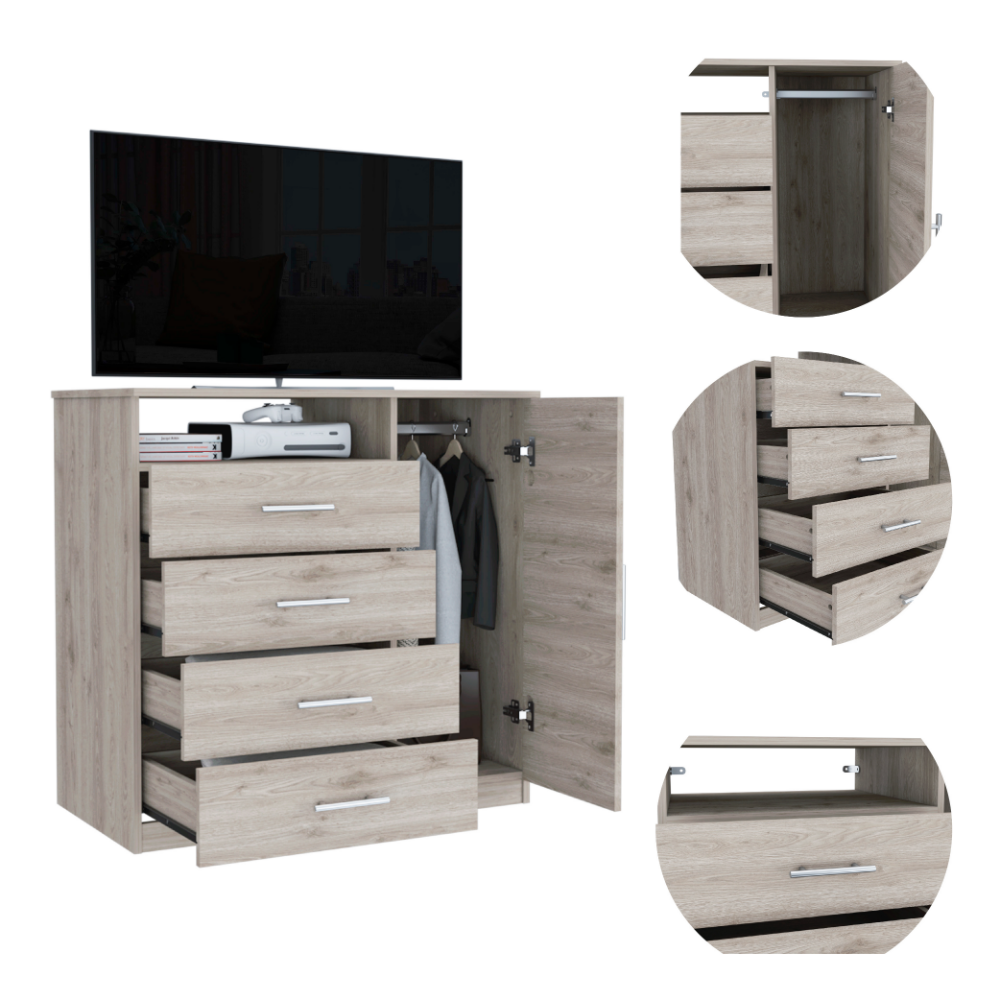 Dresser Beaufort, Four drawers, Light Gray Finish-6