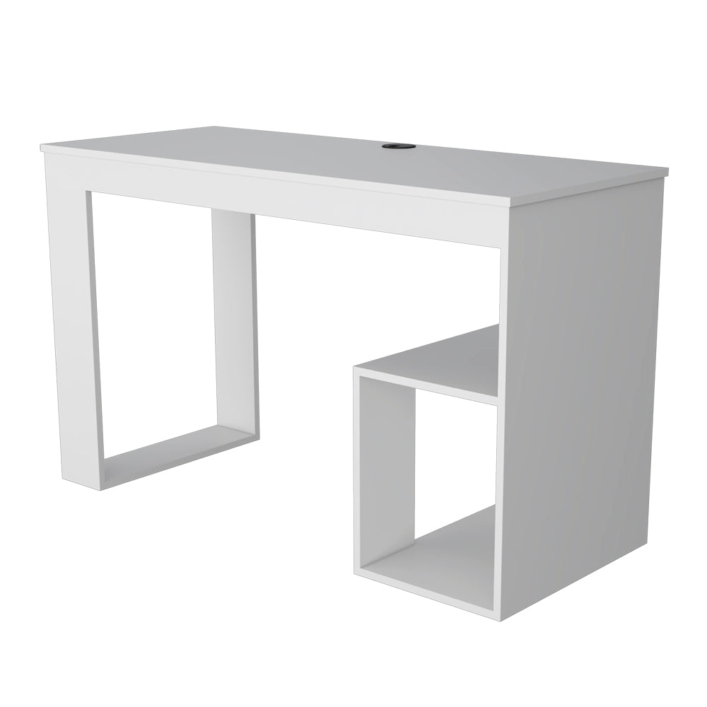 Desk Adona, Two Shelves, White Finish-4