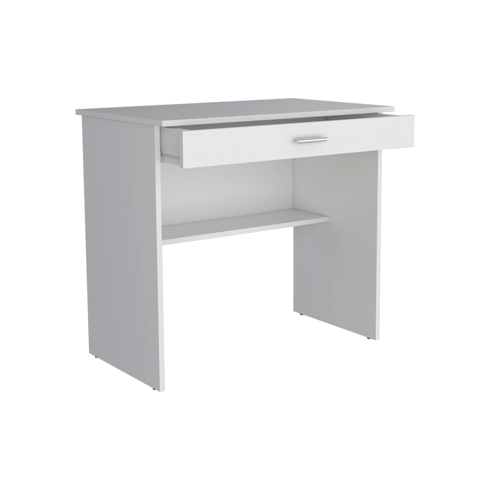 Desk Eden, One Open Shelf, One Drawer, White Finish-5