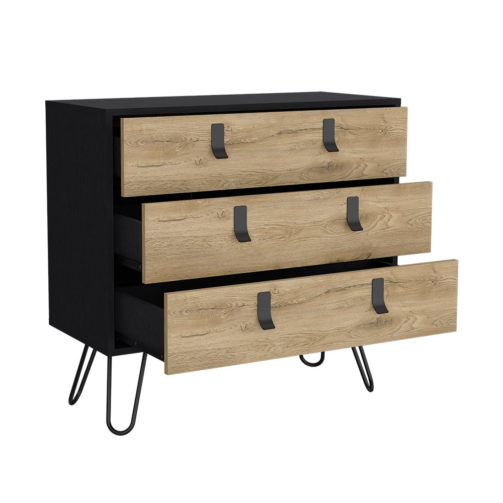 Dresser magness, Three Dawers, Four Legs, Black Wengue / Macadamia Finish-5