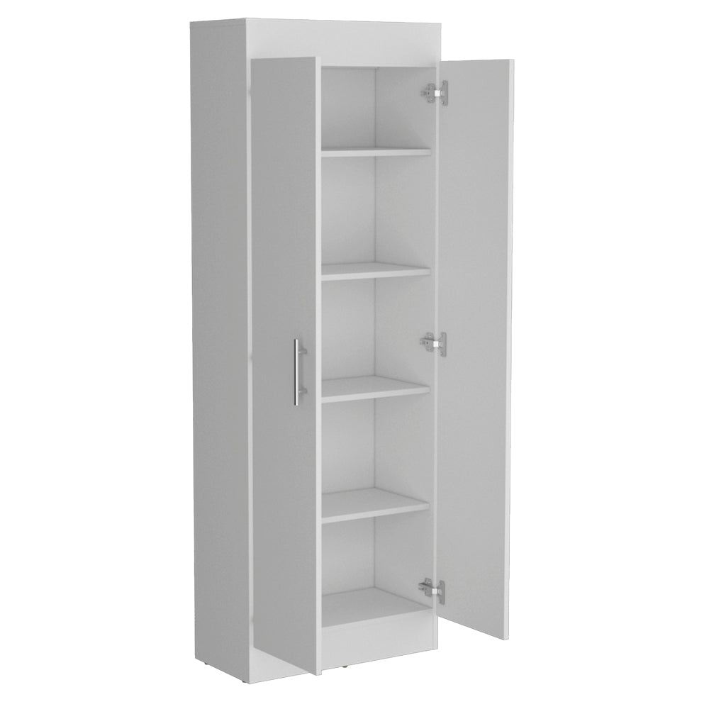 Pantry Cabinet Clinton, Five Interior Shelves, White Finish-4