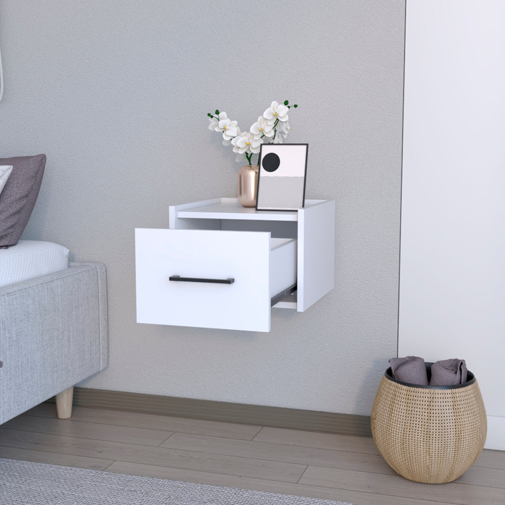 Floating Nightstand Calion, White Finish-1