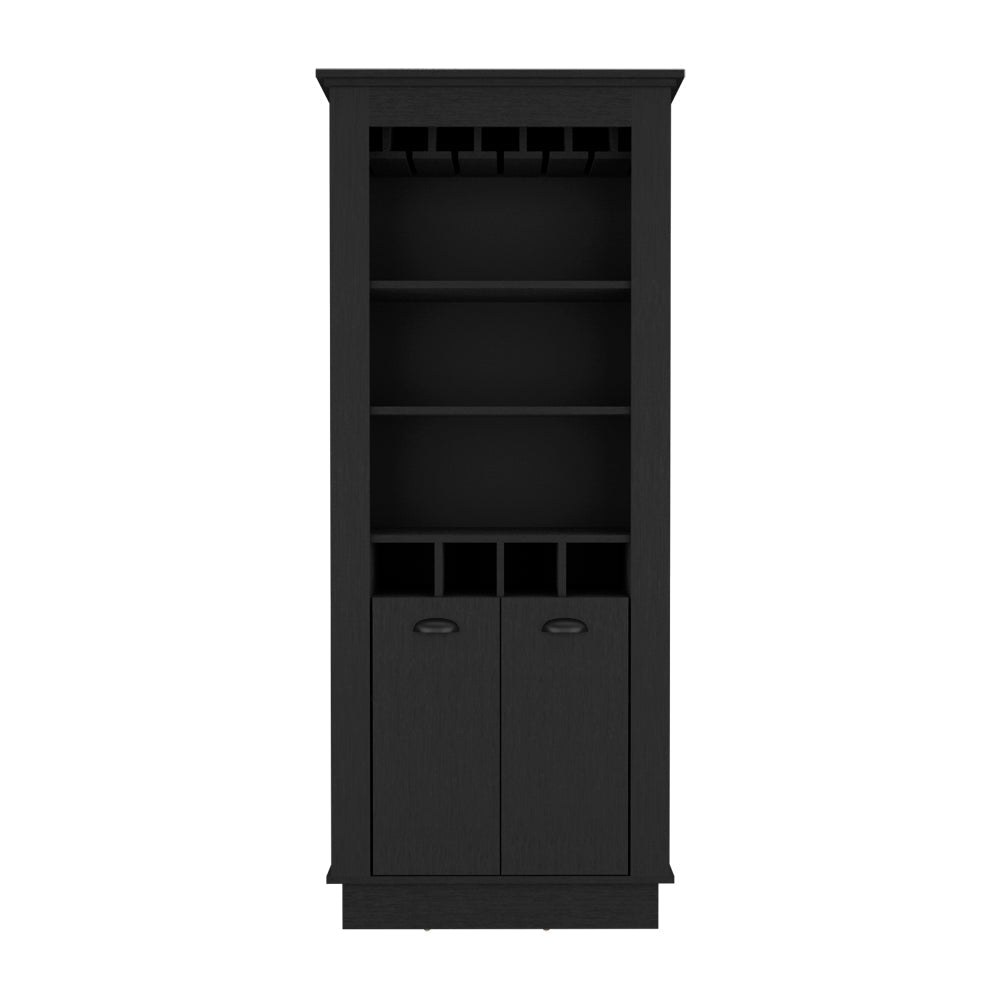 Bar Cabinet Provo, Glass Holder, Black Wengue Finish-5