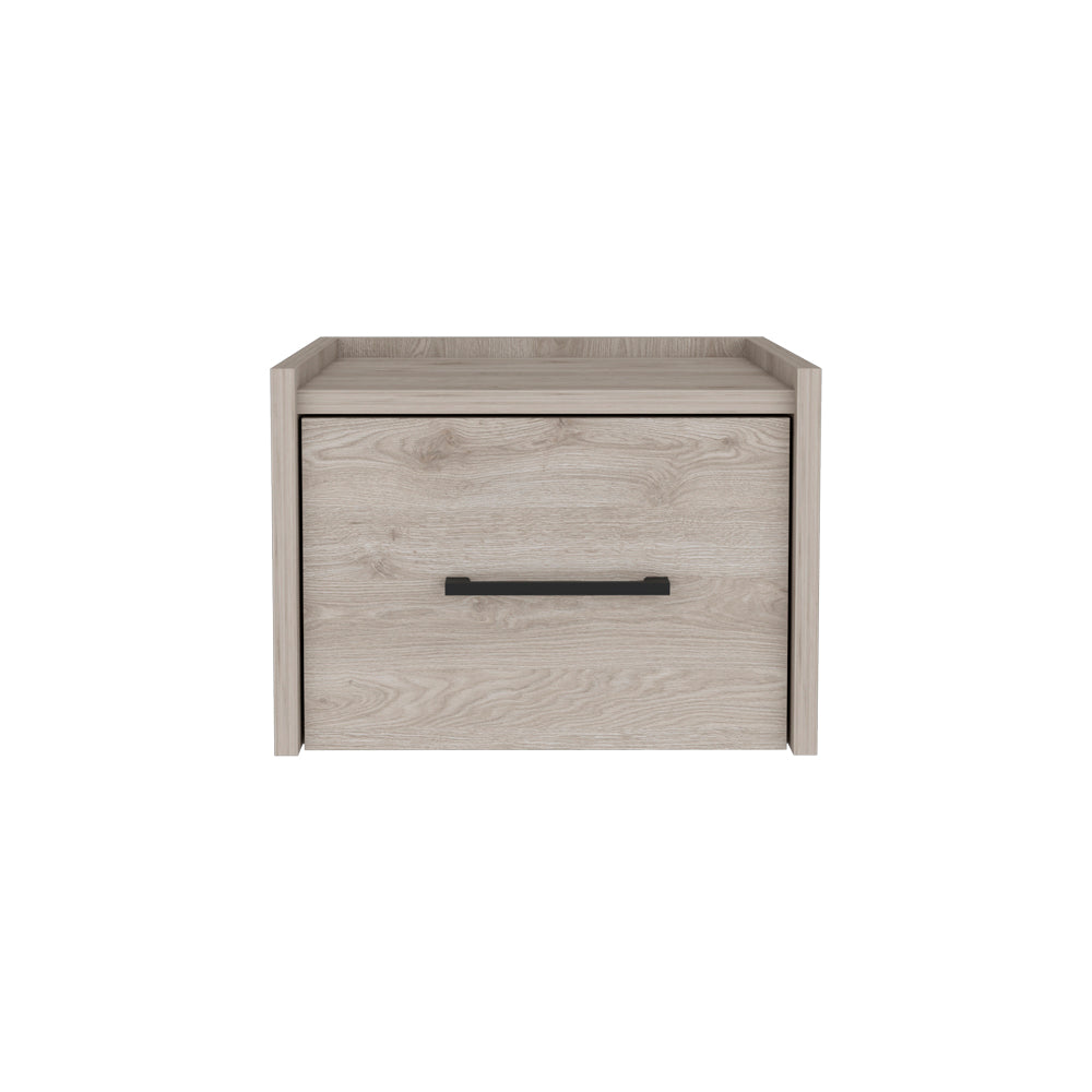 Floating Nightstand Calion Compact Design with Handy Drawer Storage, Light Gray Finish-6