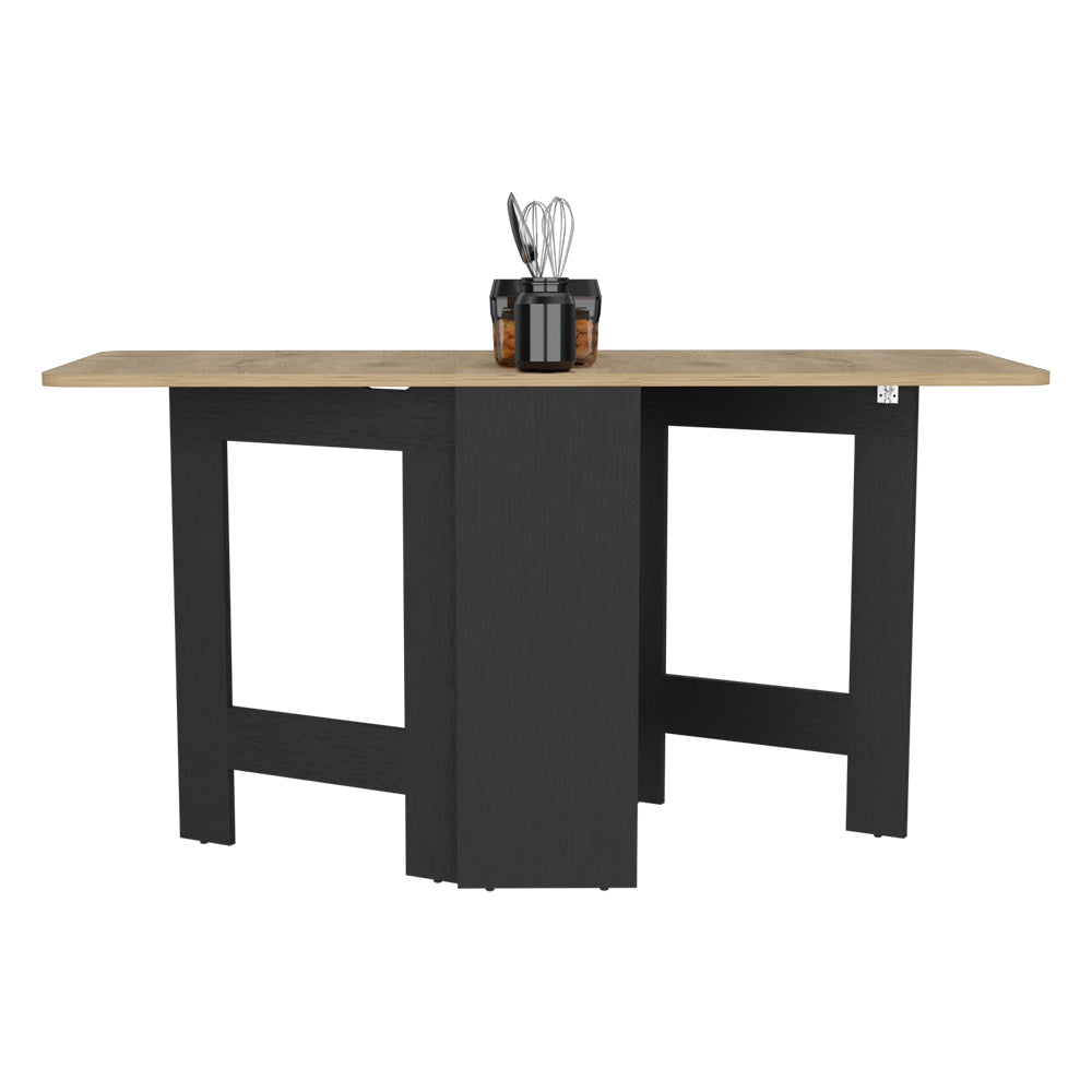 Folding Dining Table Evart, Black Wengue / Macadamia Finish-0