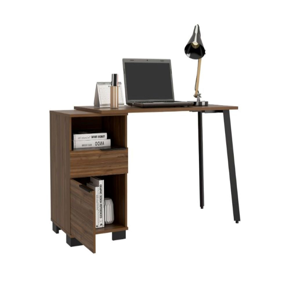 Writing Desk Madagascar, Two Legs, One Drawer, Mahogany Finish-4