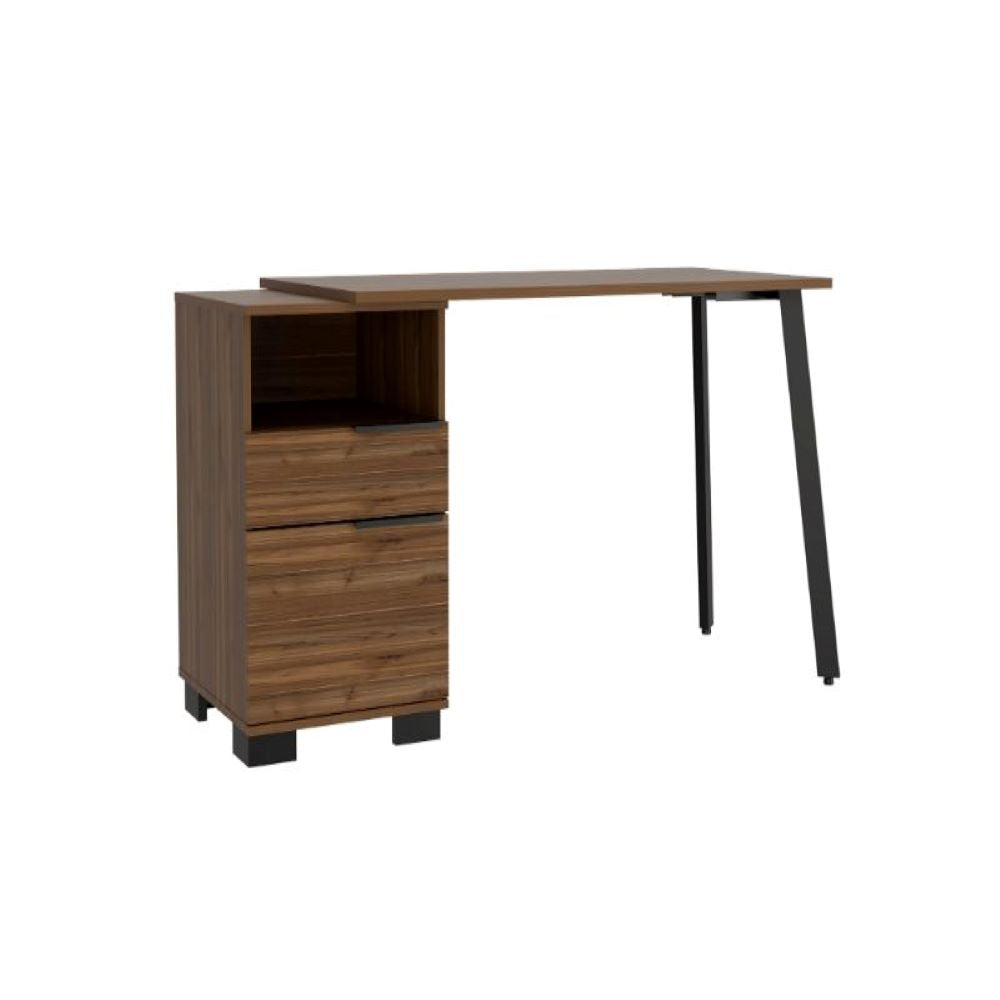 Writing Desk Madagascar, Two Legs, One Drawer, Mahogany Finish-5