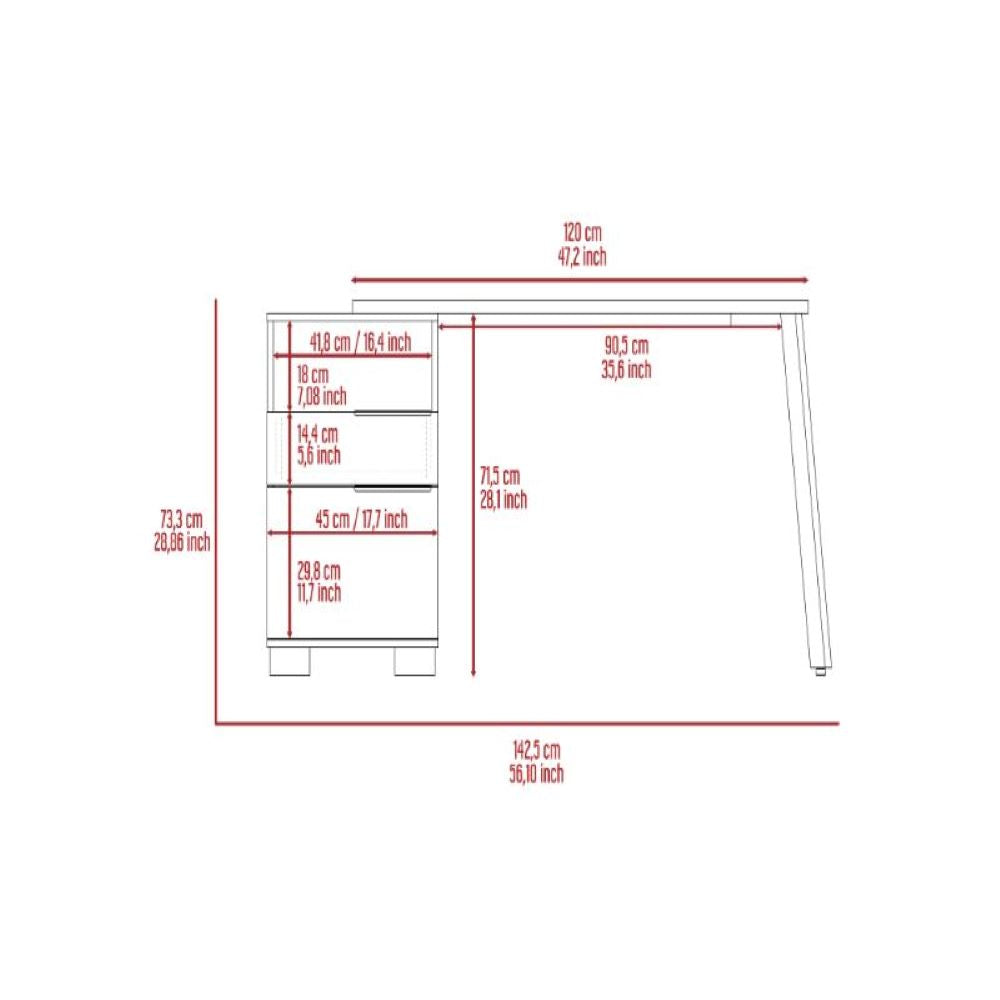 Writing Desk Madagascar, Two Legs, One Drawer, Mahogany Finish-8