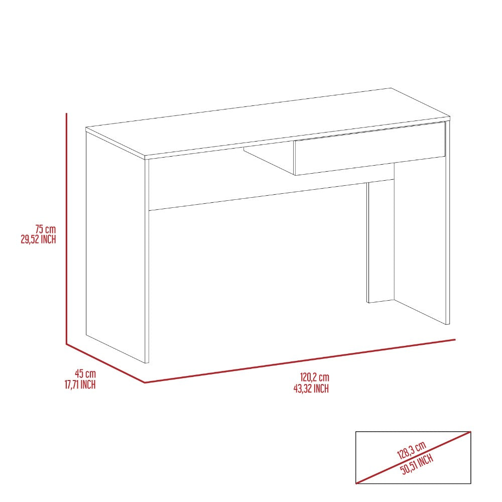 Computer Desk Harrisburg, One Drawer, Black Wengue Finish-7