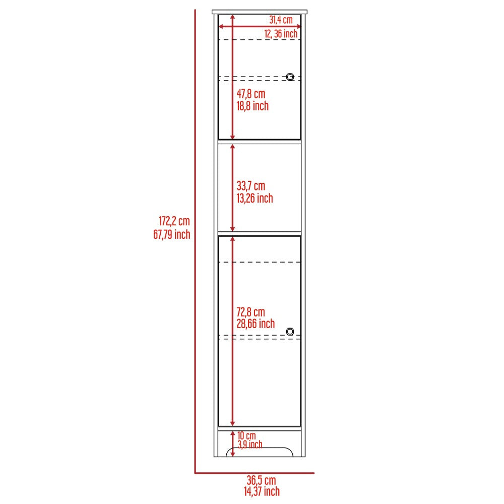 Linen Cabinet Albany, Four Interior Shelves, White Finish-7