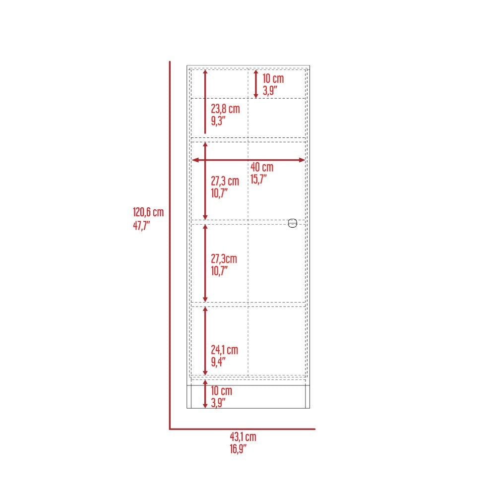 Pantry Miami, Single Door Cabinet, Black Wengue Finish-8