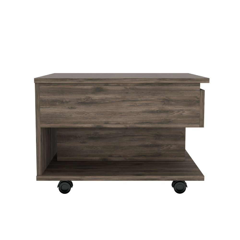 Lift Top Coffee Table Mercuri, Casters, Dark Brown Finish-3