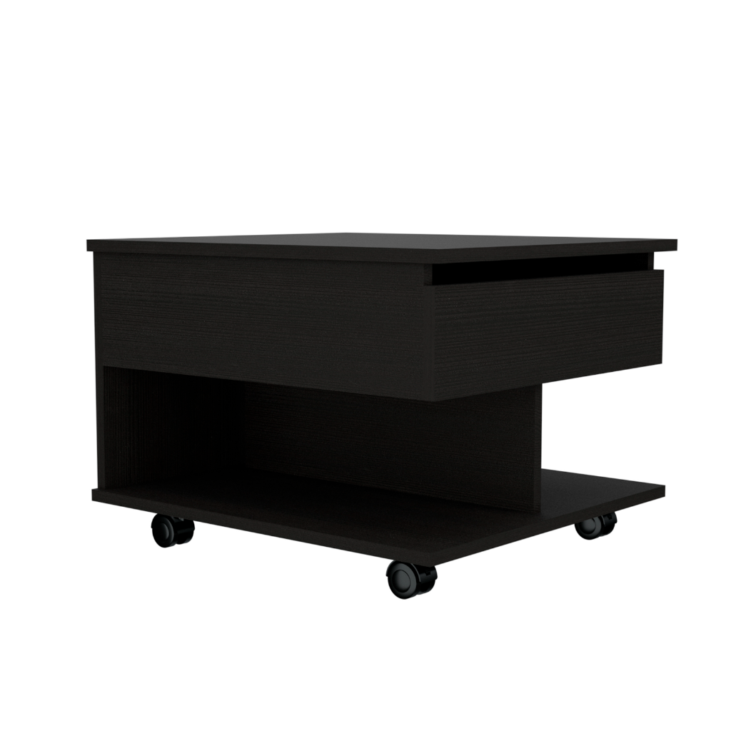 Lift Top Coffee Table Mercuri, Casters, Black Wengue Finish-5