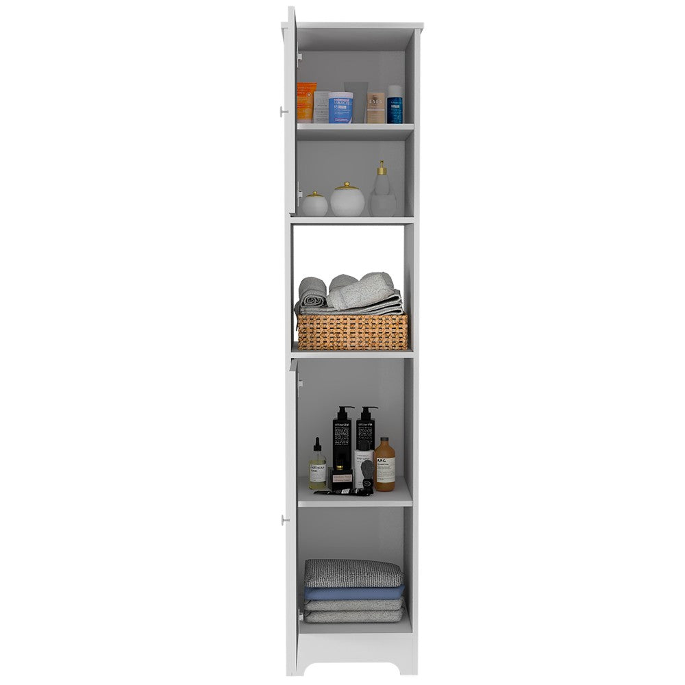 Linen Cabinet Albany, Four Interior Shelves, White Finish-6