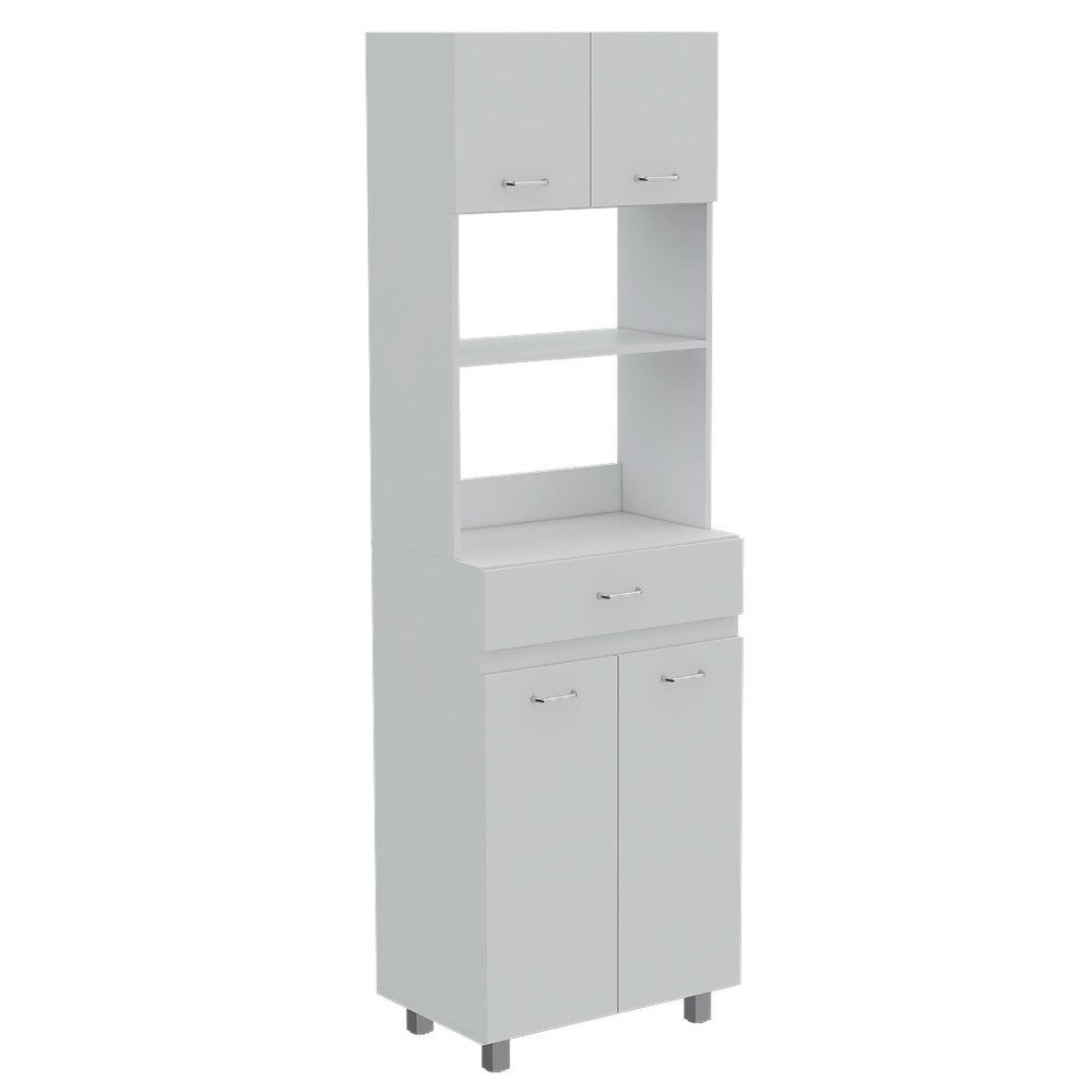 Microwave Cabinet Madison, Double Door, White Finish-3